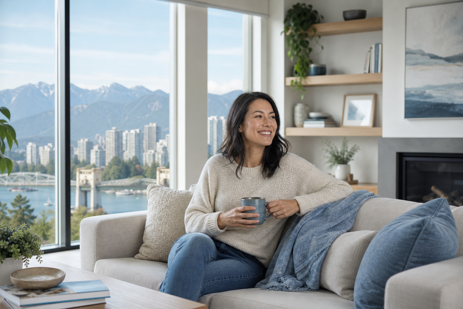 Happy homeowner in a beautiful Vancouver home